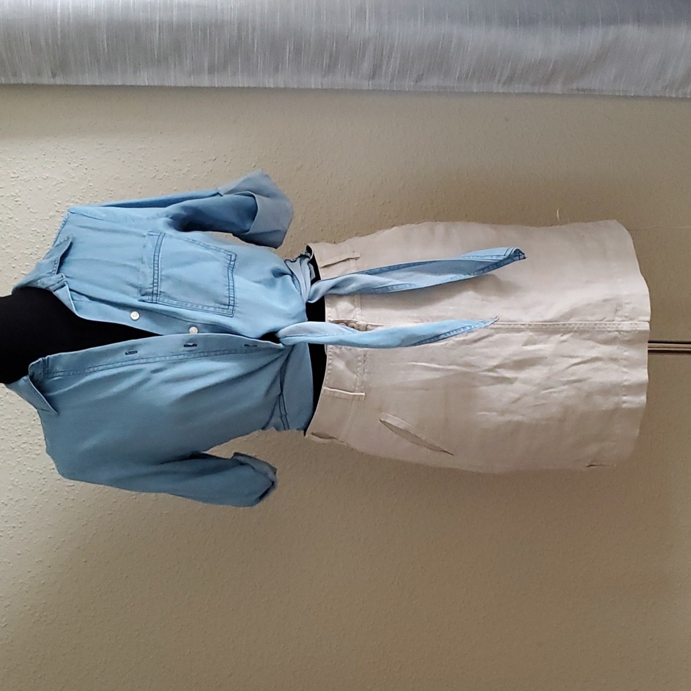 ESCALES PARIS Linen Skirt S